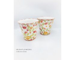 Bloempotten - Villa Pottery - Terracotta - Handgemaakt - Decoratie - Woondecoratie - Bloempot met bloemen - Flowergarden 1_3 Multi orange