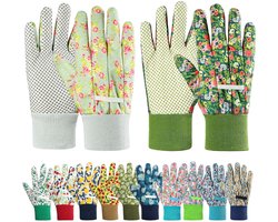 Bloemrijke Tuinhandschoenen voor Vrouwen - 2 Paar Antislip, Ademend en Lichtgewicht Werkhandschoenen voor Tuin en Boerderij (Universele Maat)
