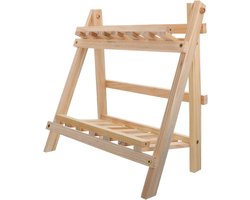 Bloemstandaard - Plantenbak rek - Planten decoreren - Stevig houten materiaal - 35x17x35 cm - Houtkleur