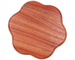 Bloemvormige Houten Schotel - Groen - 20x20x2 cm