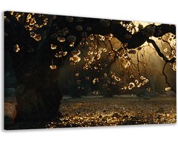 Bloesem wanddecoratie - Natuur portret - Muurdecoratie Boom - Wanddecoratie industrieel - Canvas schilderijen woonkamer - Decoratie woonkamer canvas 90x60 cm