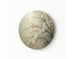 Bloesemtakken – ronde wanddecoratie – Forex muurcirkel – 100x100 cm