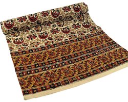 Blokdruk Bedsprei - Wandkleed Sprei - Decoratief Gebruik - Handgemaakt Met Houten Stempels - 225x275 cm - Oranje