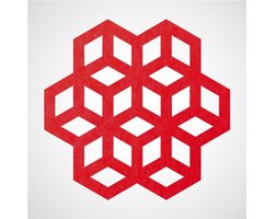 Blokjes vilt onderzetter - Rood - 6 stuks - ø 95 mm - Glas onderzetter - Cadeau - Woondecoratie - Woonkamer - Tafelbescherming - Onderzetters Voor Glazen - Keukenbenodigdheden - Woonaccessoires - Tafelaccessoires