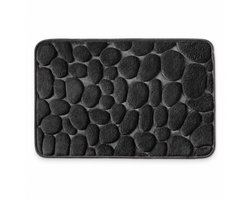 Blokker - Badmat - Badkamermat - Douchemat - 40 x 60 cm - Toiletmat - Memory Foam - Terugverend Schuim - Zachte Badkamermat - met Stenenpatroon - Spa en Wellness Uitstraling