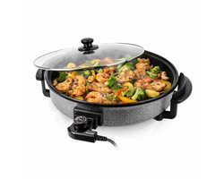 Blokker Multipan - 40cm diameter - 1500W - 3,5L - Glazen deksel - ILAG coating - Indicatie lampje - Regelbare thermostaat - MP-131136.2 Zwart