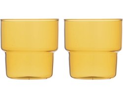 Blokker Waterglas - Set van 2 - Dolce Vita - Amber Geel