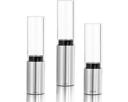 Blomus Faro Windlichten set van 3 - rvs