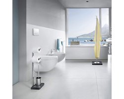 Blomus Menoto Toilet Brush Holder, Stainless Steel, For Toilet Brush And Toilet Rolls
