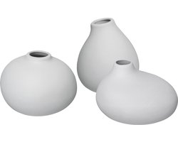 Blomus - NONA - set van 3 vaasjes H9cm H7cm H6.5cm - lichtgrijs