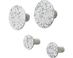 Blomus Ponto kapstokhaken set van 4 terrazzo grijs