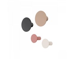 Blomus Ponto wandhaken set van 4: moonbeam, cedar wood, nomad & espresso