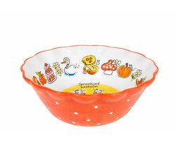 Blond Amsterdam - Efteling collectie - Schaal - Met Wave Rand - 23.5 cm - De Wolf en de Zeven Geitjes - Kom - Kommen