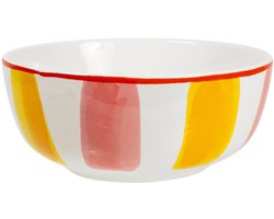 Blond Amsterdam, Even Bijkletsen Everyday Stripes: kom 15 cm roze/geel