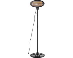 Blooboost Terrasverwarmer Elektrisch - Heater - Staand - 3 Standen - Tot 2000W - Verstelbaar - Zwart