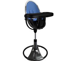Bloom Fresco design meegroei kinderstoel  | titanium / riviera blue | eettafel-en barhoogte verstelbaar | 2 kantelstanden I 0-8 jaar