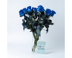 BloomGift | Bloemen | Blauwe Rozen | 10 stelen | ca. 60cm | Exclusief en Zeldzaam