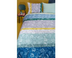 Blooming stripe dekbedovertrek blauw