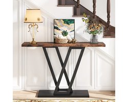 Bloominggoods® Sidetable - Wandtafel - Dressoir - Haltafel - Metaal en Hout - 110x80x30cm - Industrieel