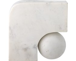 Bloomingville - Abbelin Kaarsenhouder - Wit - Marmer