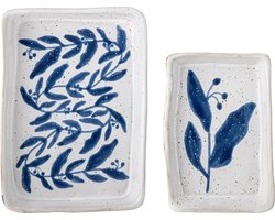 Bloomingville - Aurora Schaal - Blauw - Aardewerk - Set van 2