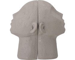 Bloomingville - Baldur Boekensteun - Grijs - Polyresin - Set van 2