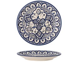 Bloomingville Bord aardewerk blauw Karlie 19cm