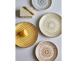 Bloomingville Bord aardewerk geel Maple 25cm
