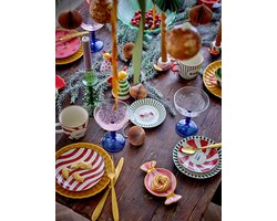 Bloomingville Bord aardewerk roze Caramella 16cm - set van 2