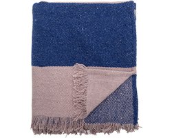 Bloomingville Cadeo Plaid - Blauw - Gerecycled Katoen
