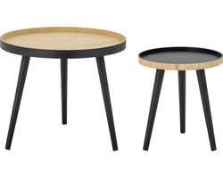 Bloomingville - Cappuccino Salontafel - Zwart - Bamboe - Set van 2