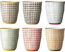Bloomingville Carla Multi kopjes - set va 6 - Steen ø8.5 9.5cm