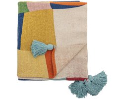 Bloomingville - Colorine plaid gerecycled katoen - meerkleurig - 130x160cm