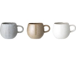 Bloomingville - Handgemaakte theemokken - Addison - Beker stoneware set van 3