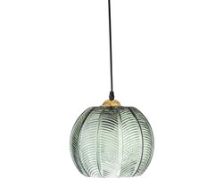 Bloomingville Hanglamp groen glas met motief