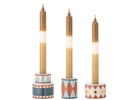 Bloomingville Kandelaar aardewerk blauw Bitja - set van 3