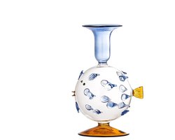 Bloomingville Kandelaar glas blauw Phila 11cm
