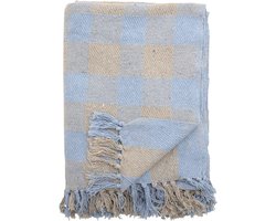 Bloomingville Largs plaid, blauw, gerecycled katoen