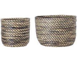 Bloomingville - Mand - Zwart-Natuur - Zeegras - Set van 2
