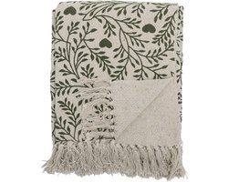 Bloomingville Maribelle plaid met franjes / floches - 160 x 130 cm - recycled katoen