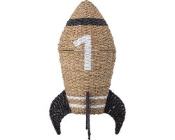Bloomingville Mini Cosmina Mand |  mand - decoratief - praktisch - multifunctioneel - schattig - rotan - zeegras - astronaut - raket - avonturier - kinderkamer - blikvanger - jongen - babyshower - kraamcadeau