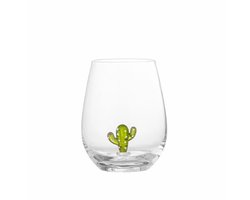 Bloomingville Misa Drinkglas met Cactus – mondgeblazen glas – 560 ml