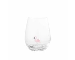 Bloomingville Misa Drinkglas met Flamingo – mondgeblazen glas – 560 ml