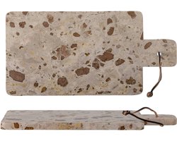Bloomingville Nukaka marmeren snijplank - 40 x 20 x 1.5 cm - lederen bandje