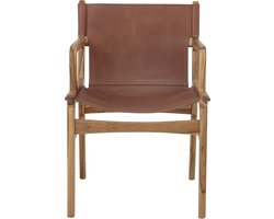 Bloomingville - Ollie Loungestoel - Bruin - Leer