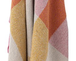 Bloomingville Plaid gerecycled katoen roze Hadley 130x160cm