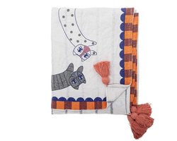 Bloomingville - Plaid gerecycled katoen wit Missy - 130x160cm