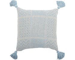 Bloomingville - Rodion kussen blauw - 45x45cm - gerecycled katoen