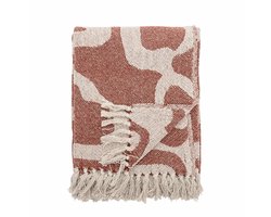 Bloomingville - Salobre Plaid - Rood/bruin - 130x160cm - gerecycled katoen