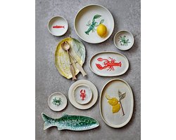 Bloomingville Serveerbord aardewerk geel Hadden 36cm